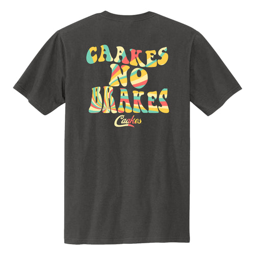 Caakes No Brakes Vintage Black Psycadelic Wavy Caakes TEE