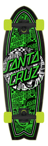 8.8in x 27.7in Flier Collage Dot Shark Santa Cruz Cruiser Skateboard