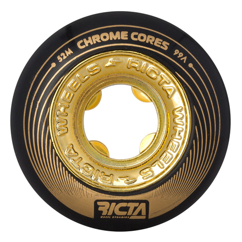 52mm Chrome Core Black/Gold 99a Ricta Wheels