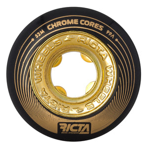 52mm Chrome Core Black/Gold 99a Ricta Wheels